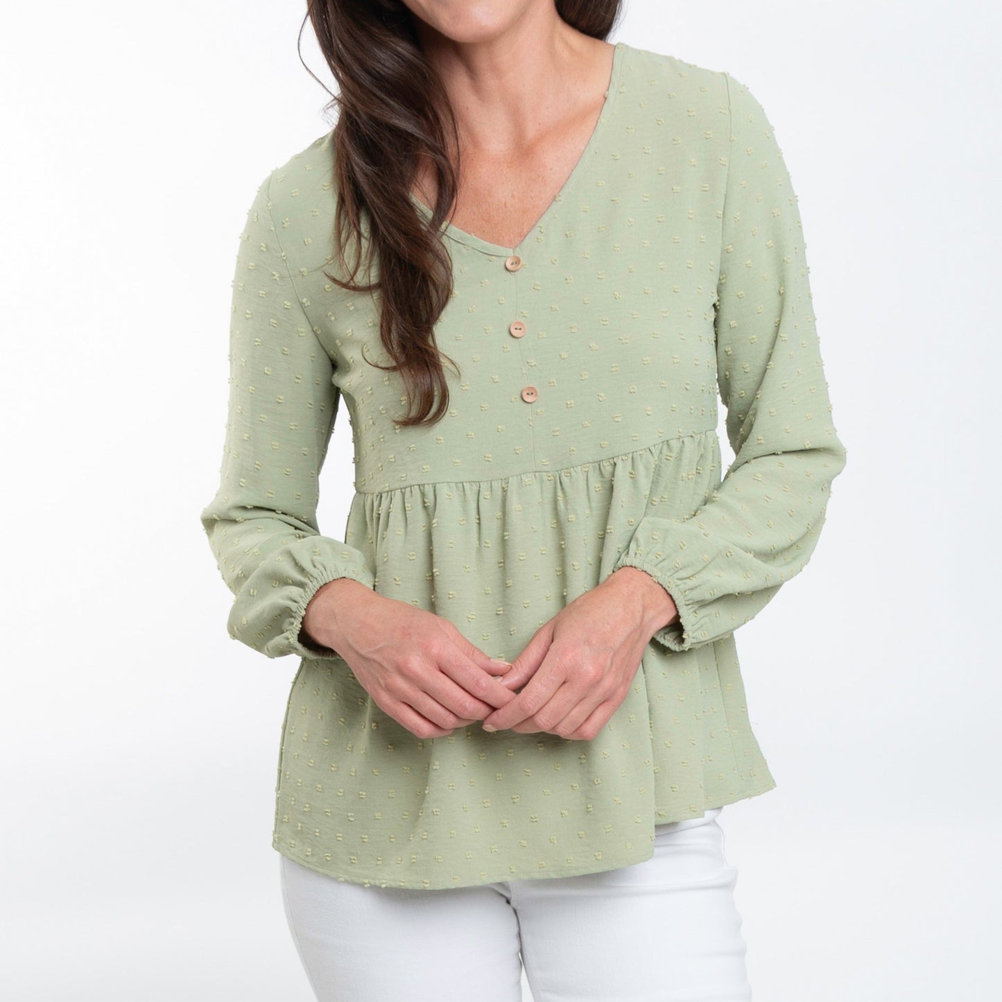 Kyra Swiss Dot Babydoll Blouse