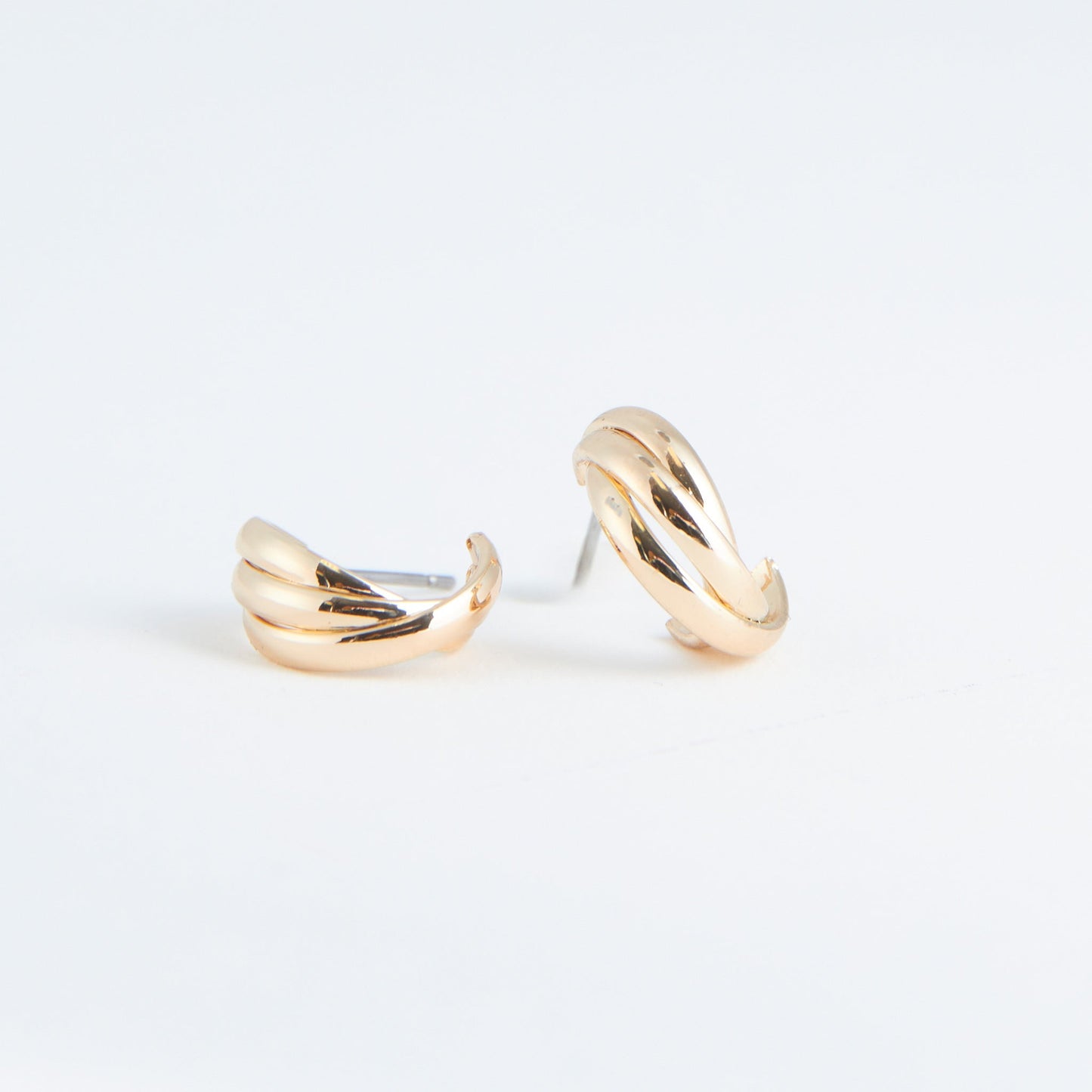 Gold Triple Loop Ear Sense Earrings