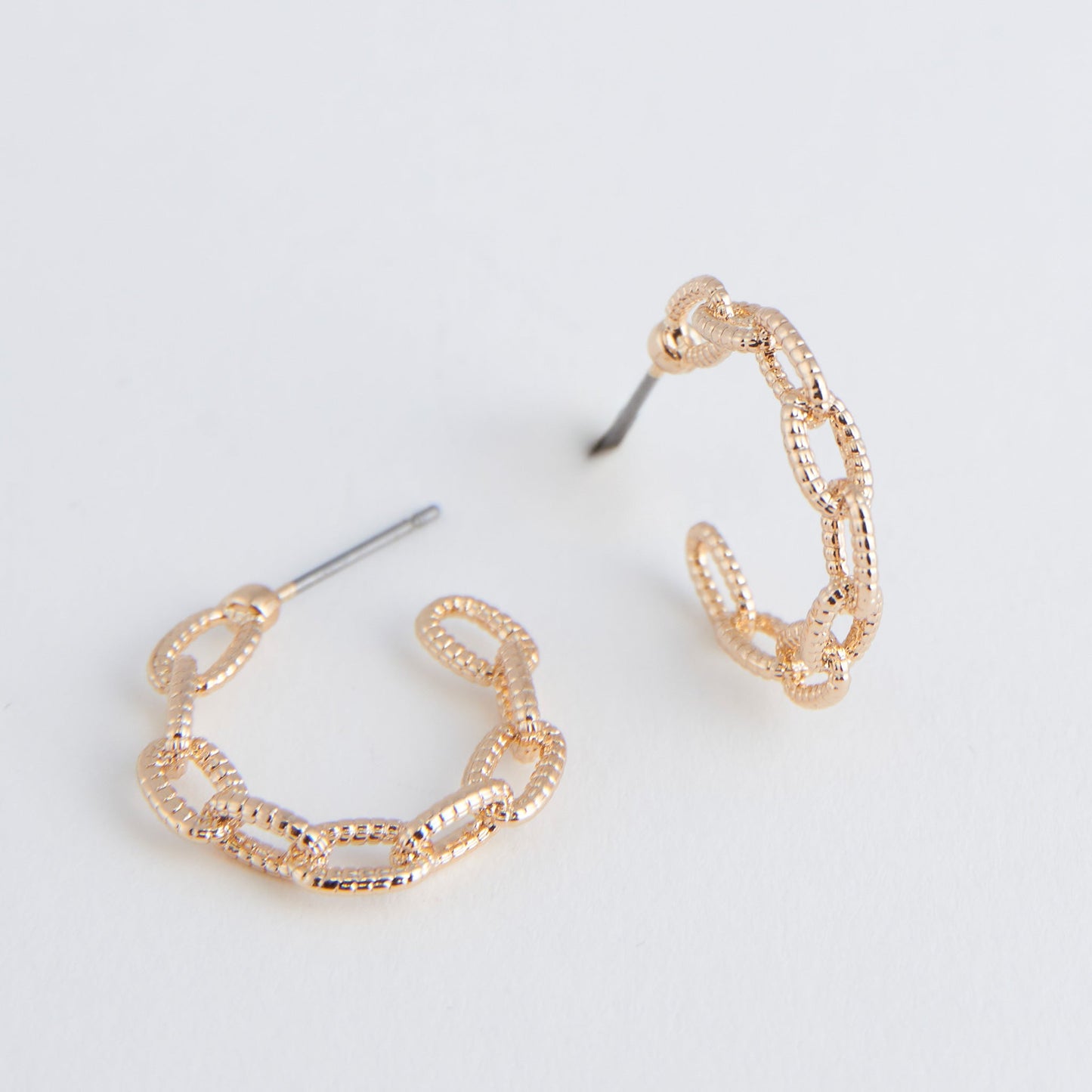 Gold Chain Link Hoop Ear Sense Earrings