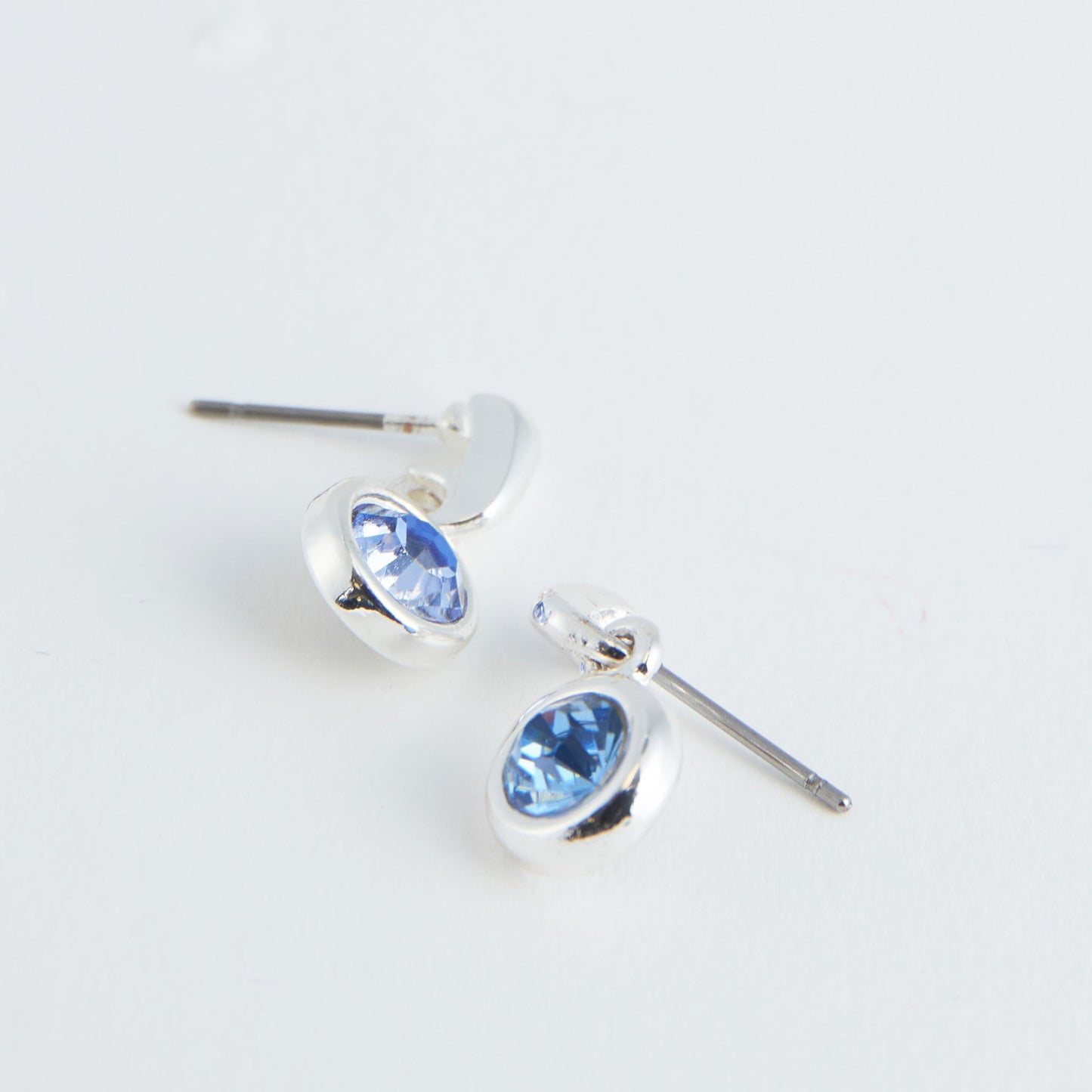 Silver Blue Crystal Drop Ear Sense Earrings