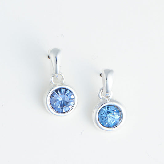 Silver Blue Crystal Drop Ear Sense Earrings