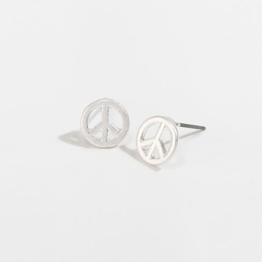 Stud Buds Peace Sign-Sil