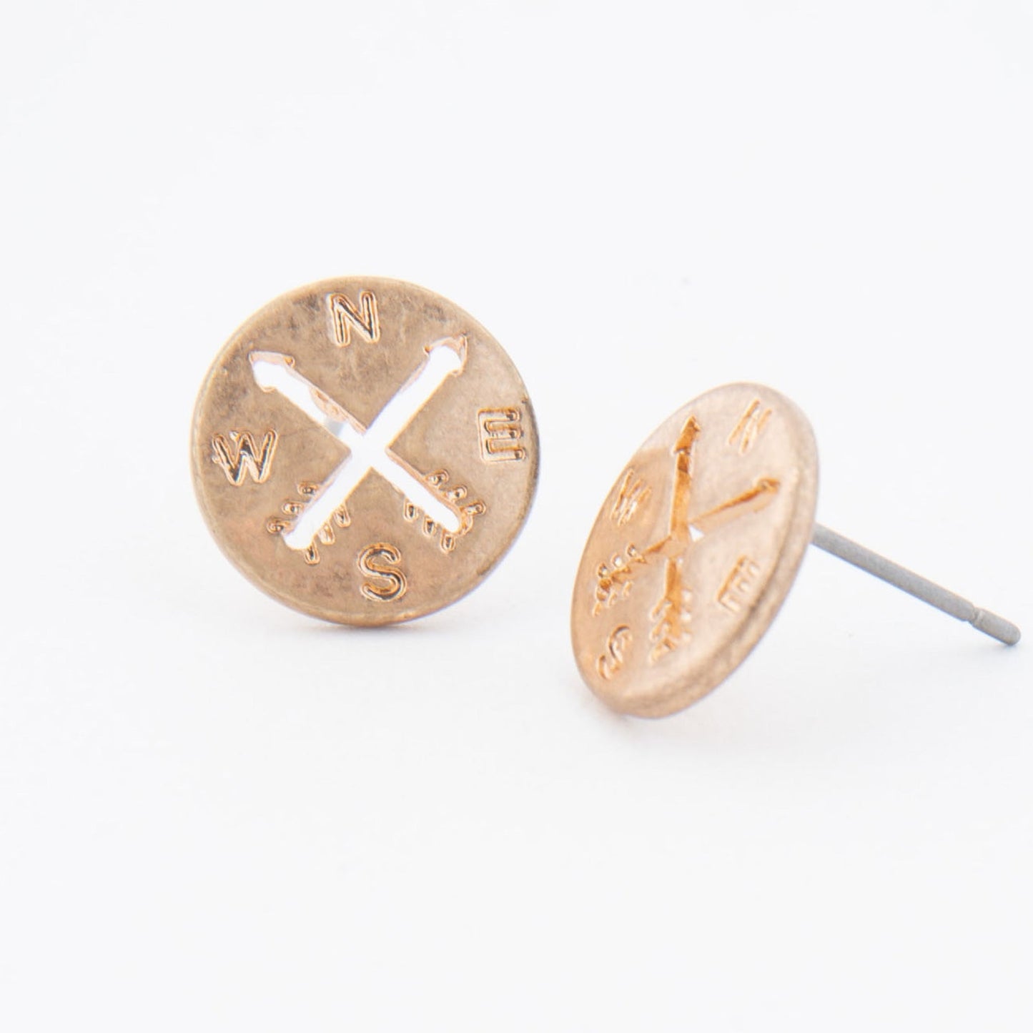 Compass Stud Bud Earrings