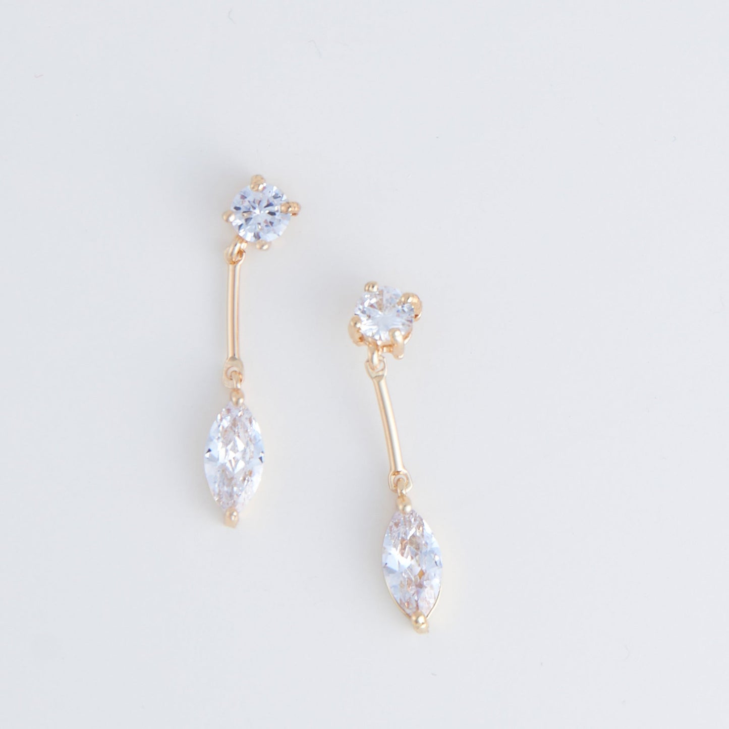 Long Post Cubic Zirconia Dazzler Earrings