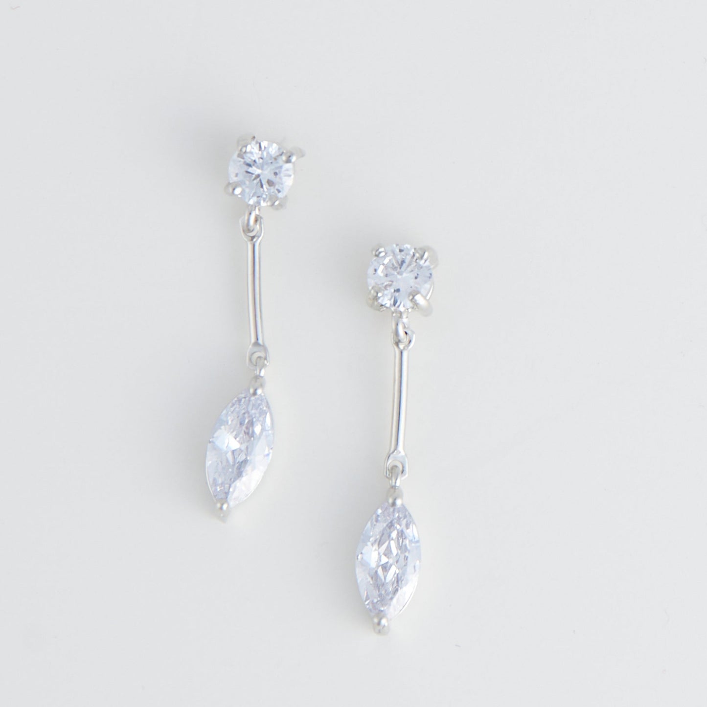 Long Post Cubic Zirconia Dazzler Earrings