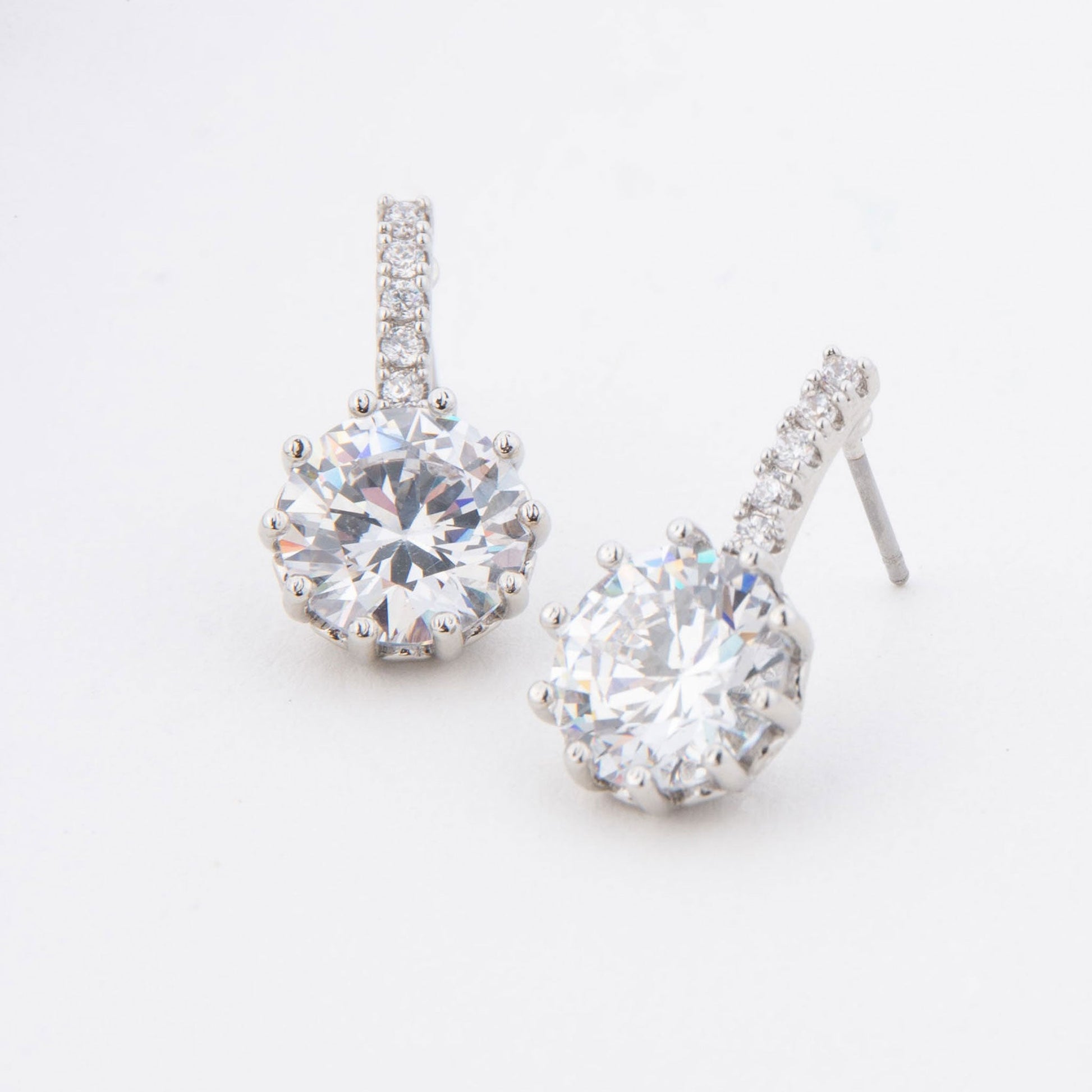 Pave Bar Cubic Zirconia Dazzler Drop Earrings