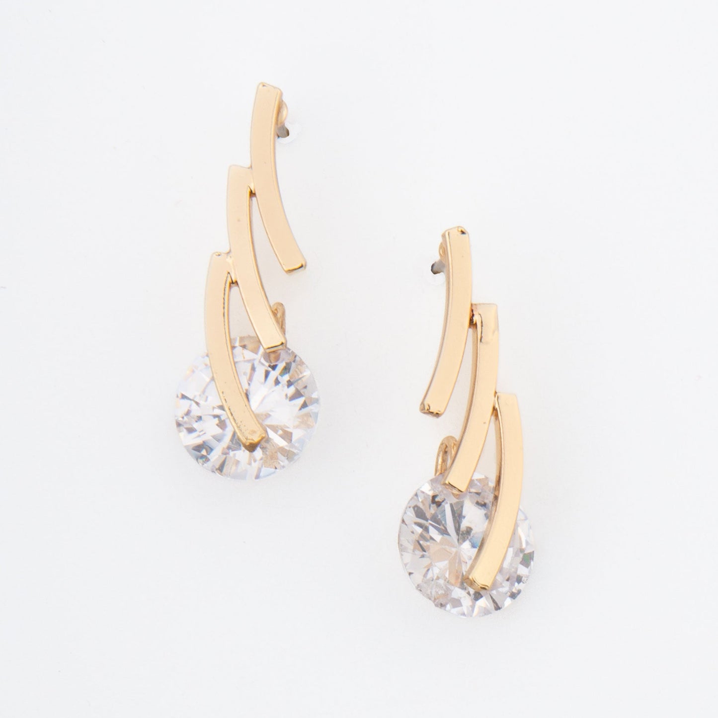 Linked Bar Cubic Zirconia Dazzler Drop Earrings