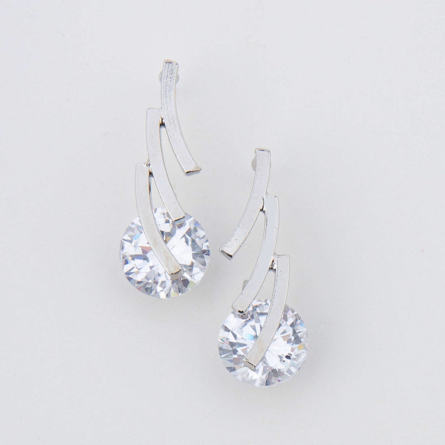 Linked Bar Cubic Zirconia Dazzler Drop Earrings