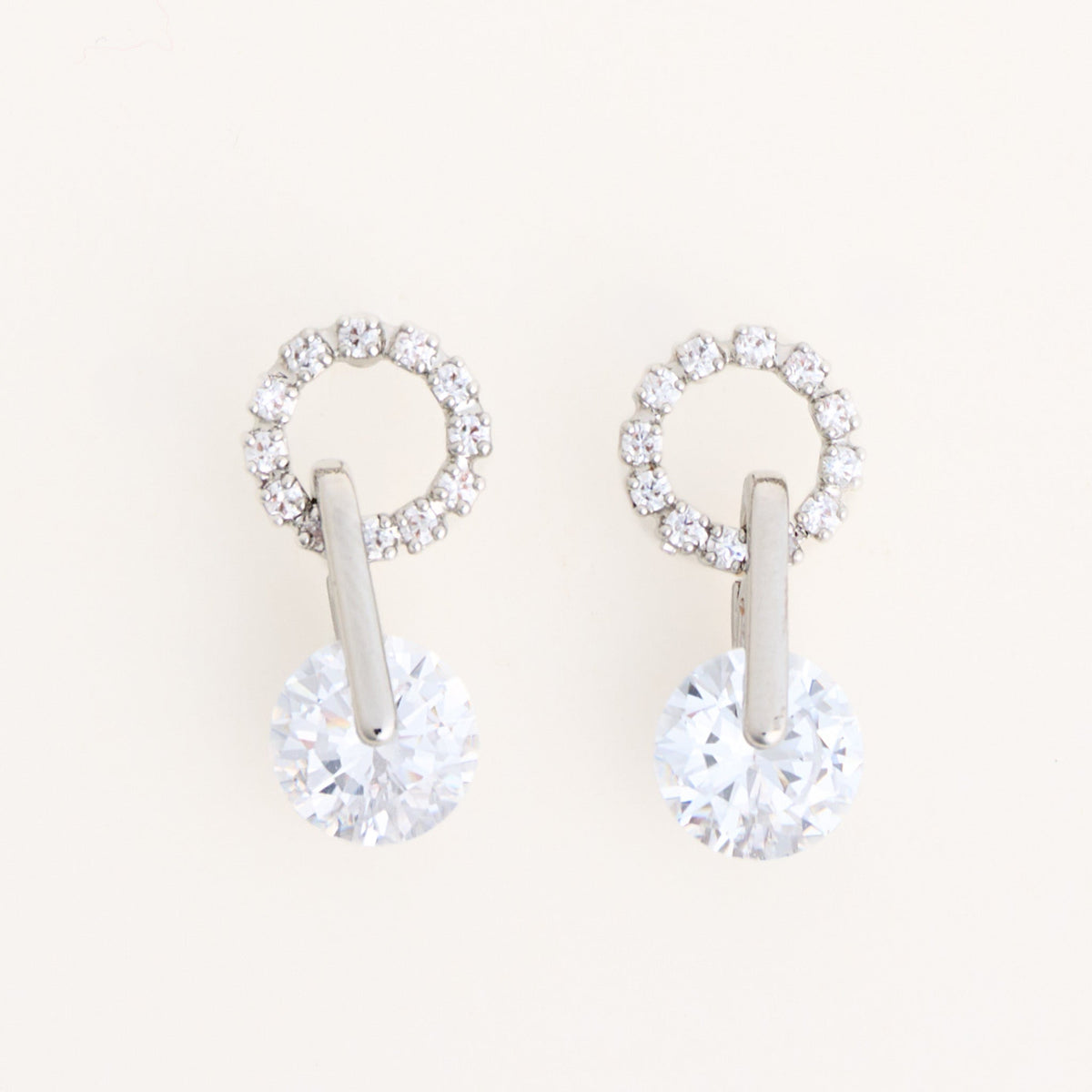 Open Circle Pave Cubic Zirconia Dazzler Earrings