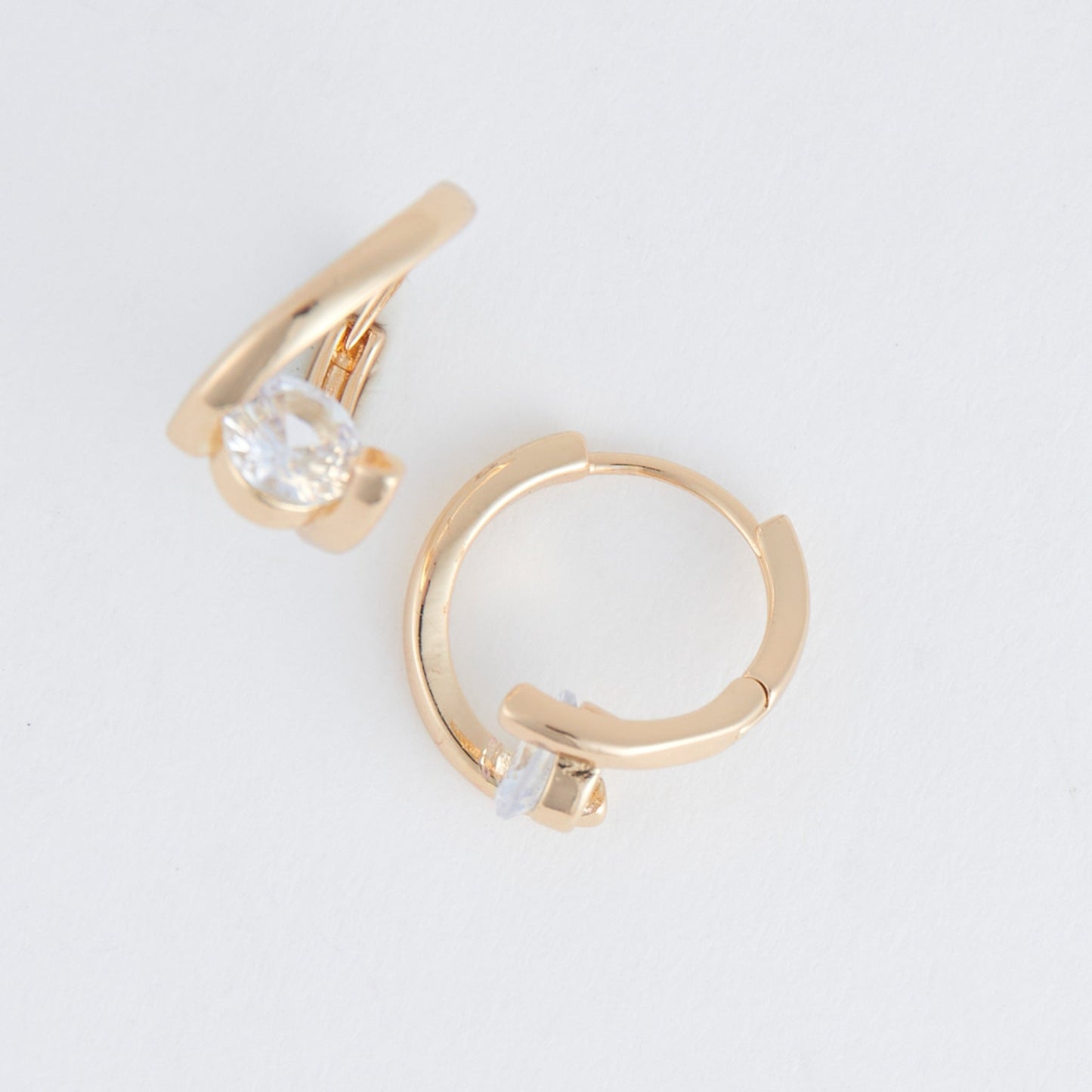 Twisted Cubic Zirconia Dazzler Hoop Earrings