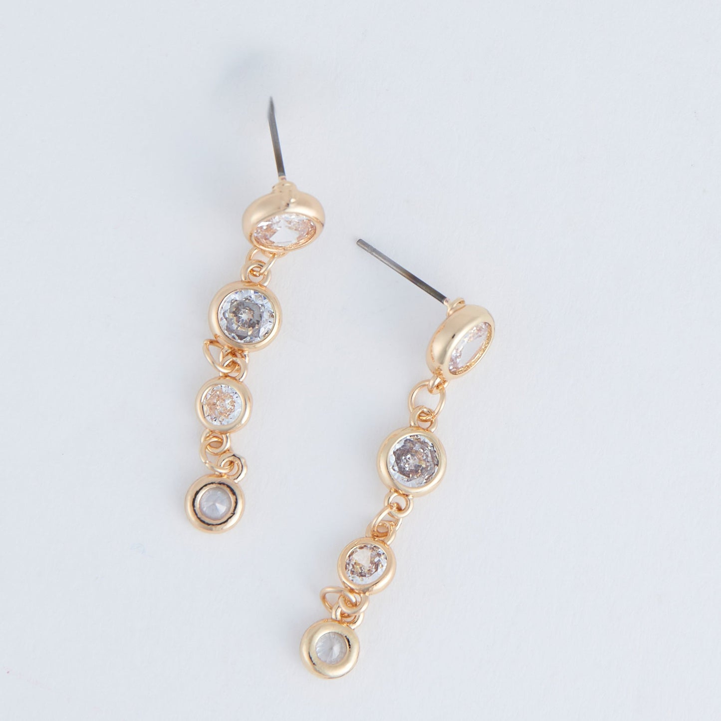 Linked Long Post Cubic Zirconia Dazzler Earrings
