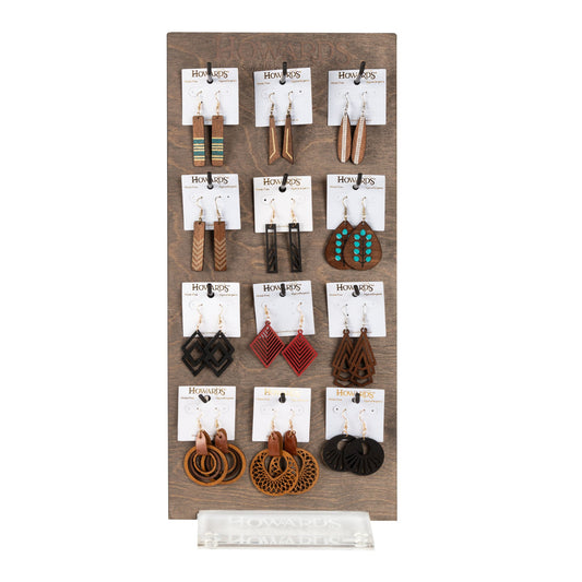 24 Piece Samira Wooden Earring Unit With Display