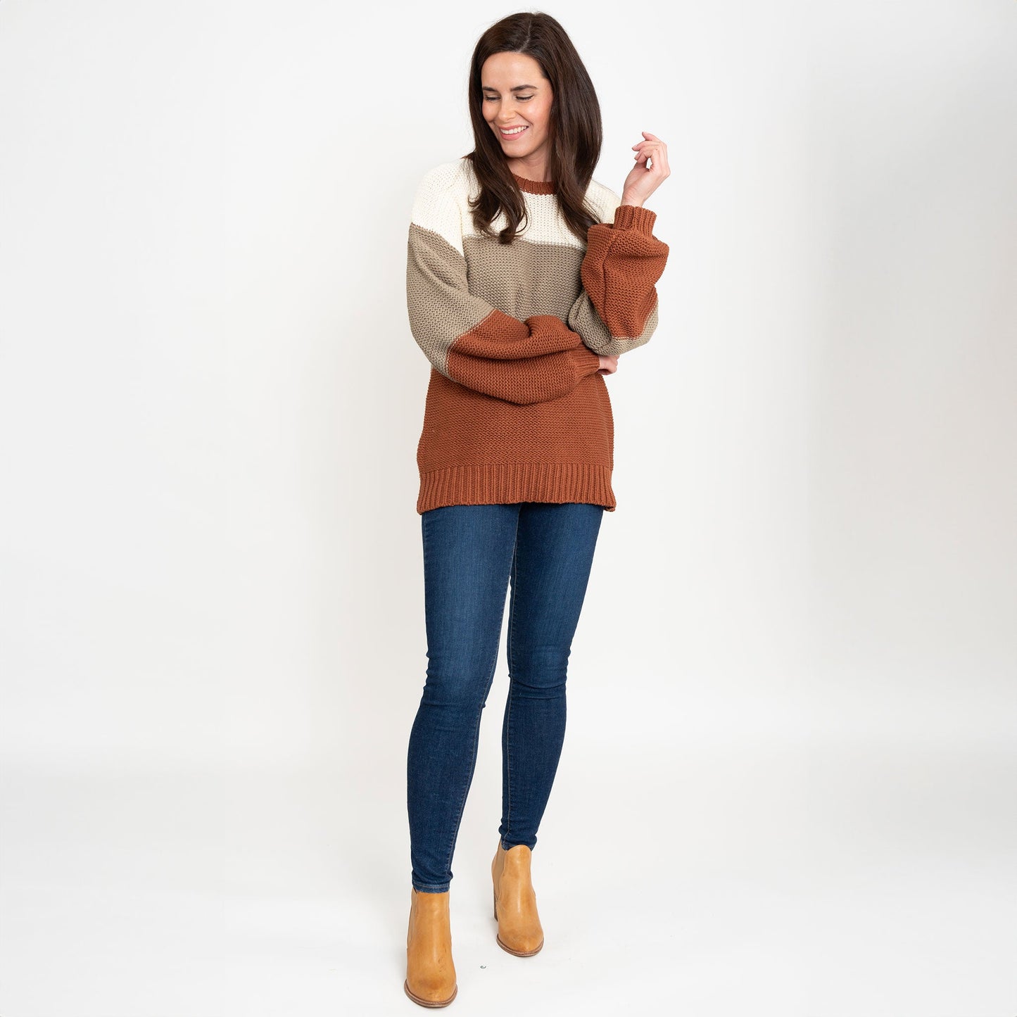 Tierra Color Block Chunky Sweater