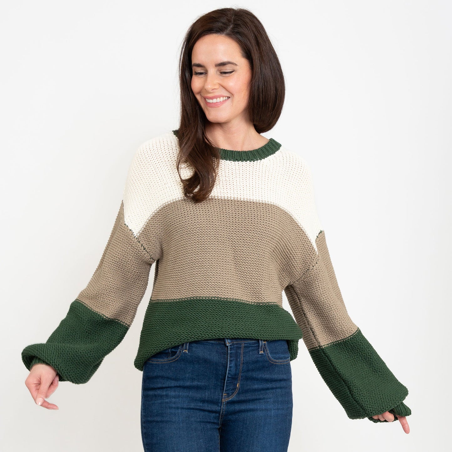 Tierra Color Block Chunky Sweater