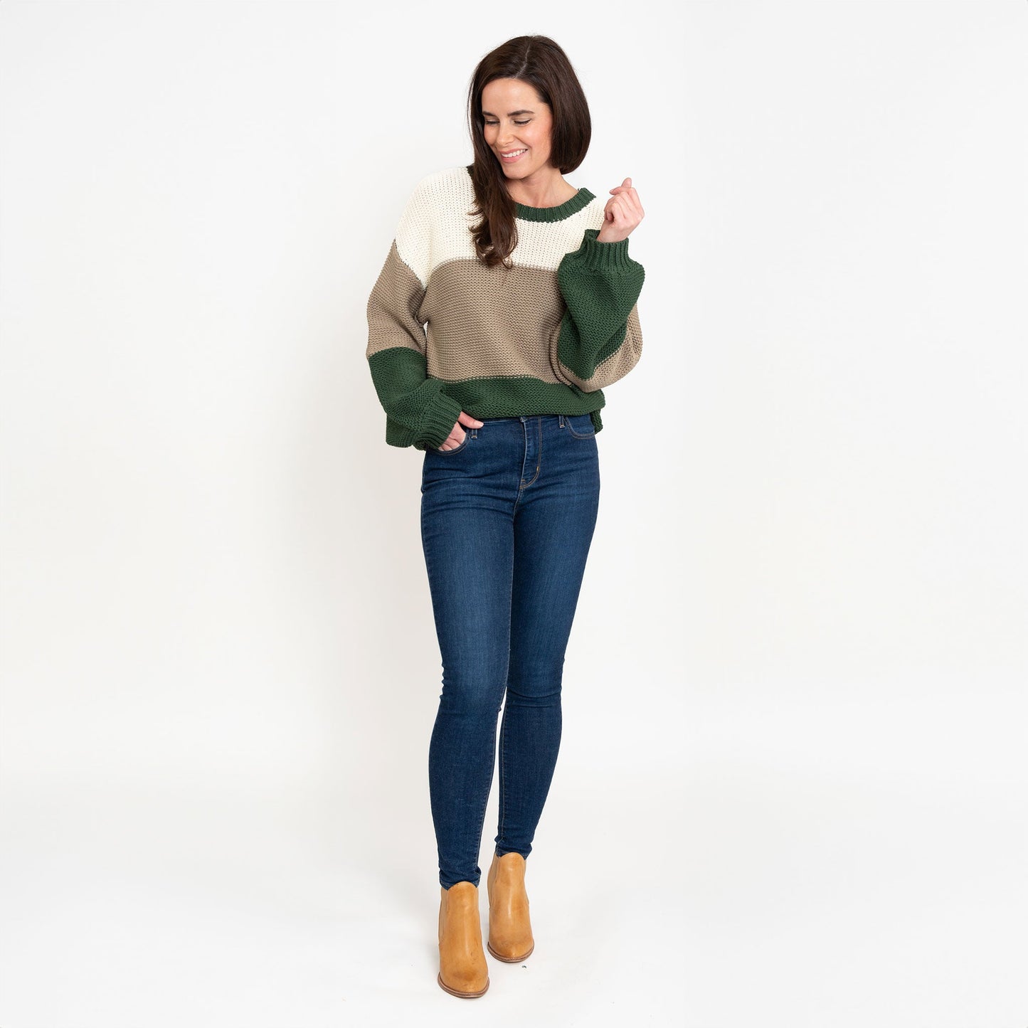 Tierra Color Block Chunky Sweater