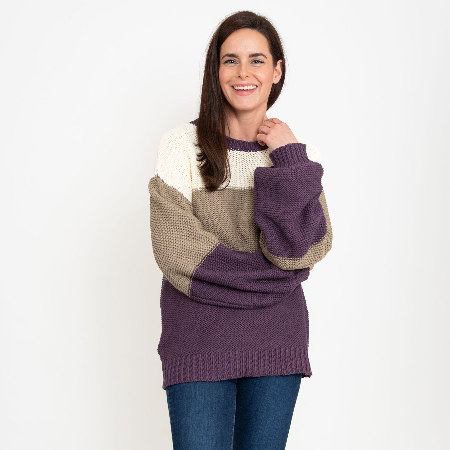 Tierra Color Block Chunky Sweater