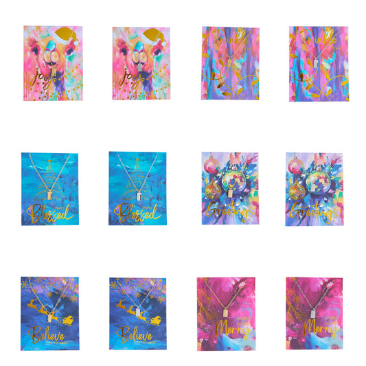 24 Piece Amira Holiday Greeting Card Necklace Assortment