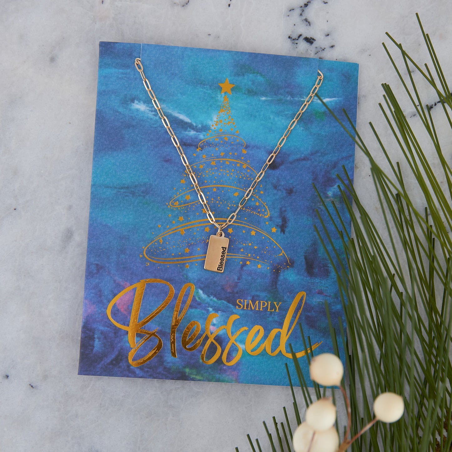 Amira Simply Blessed Greeting Card Necklace