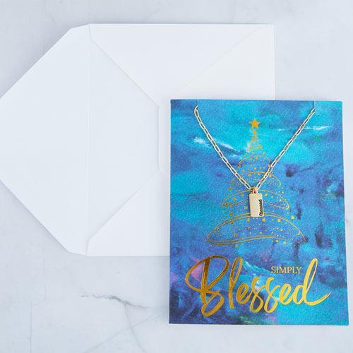 Amira Simply Blessed Greeting Card Necklace