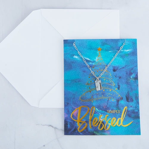 Amira Simply Blessed Greeting Card Necklace