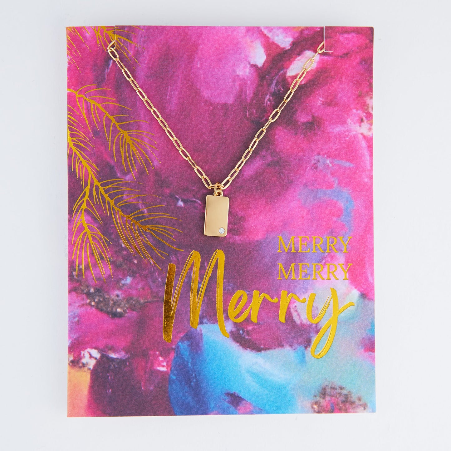 Amira Merry Greeting Card Necklace