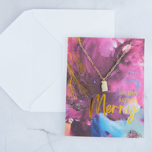 Amira Merry Greeting Card Necklace
