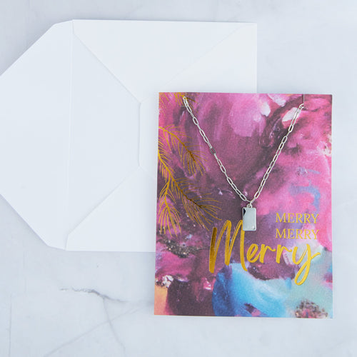 Amira Merry Greeting Card Necklace