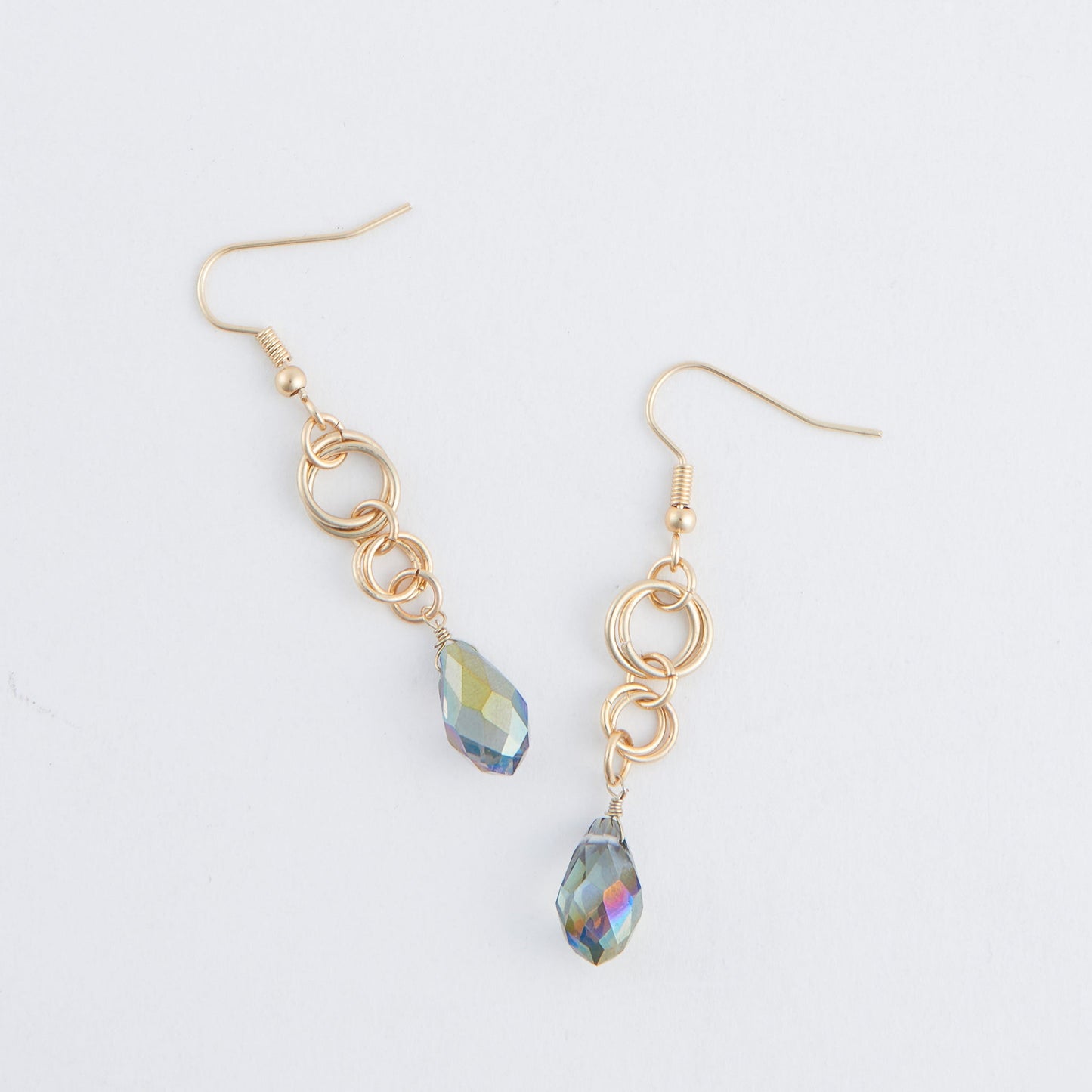Kina Double Ring Teardrop Earrings
