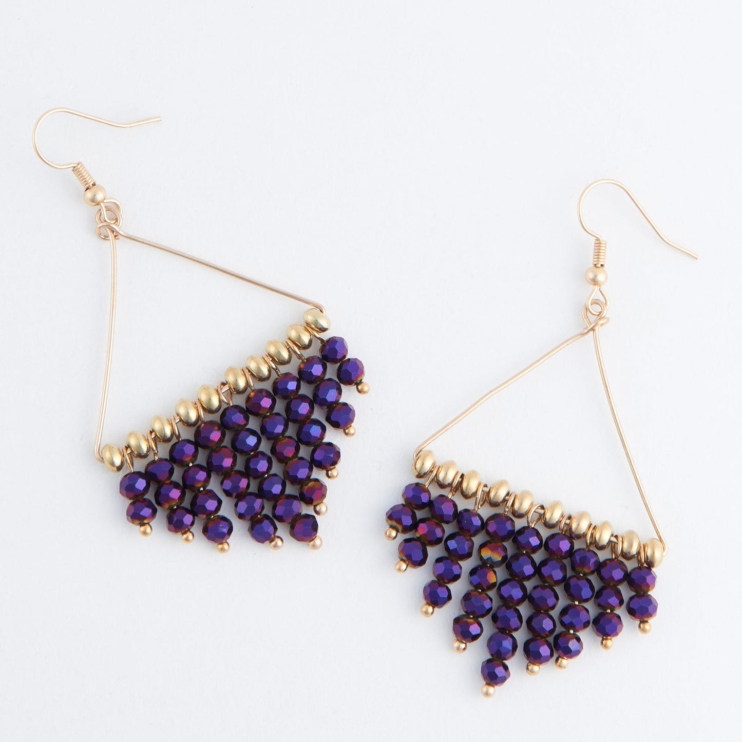Kina Triangle Beaded Chandelier Earrings