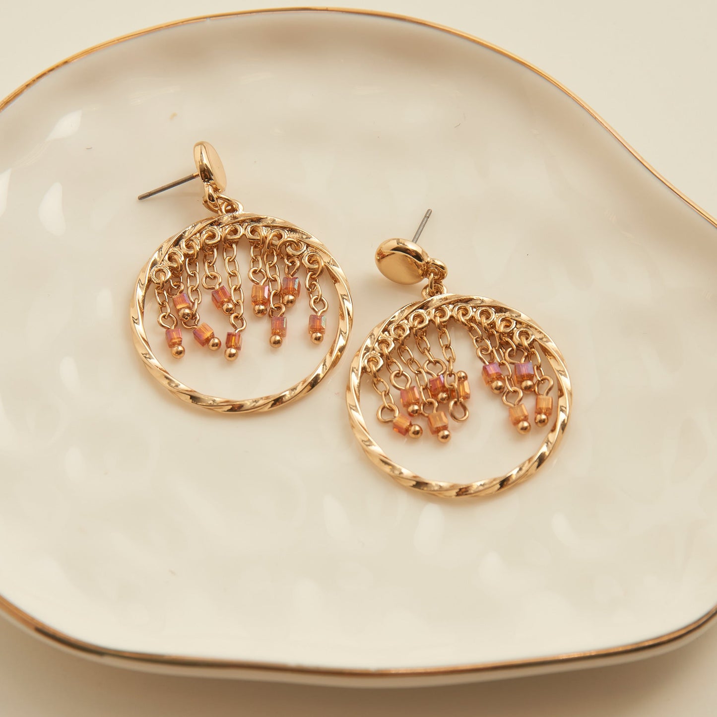 Kina Cascade Beaded Hoop Earring