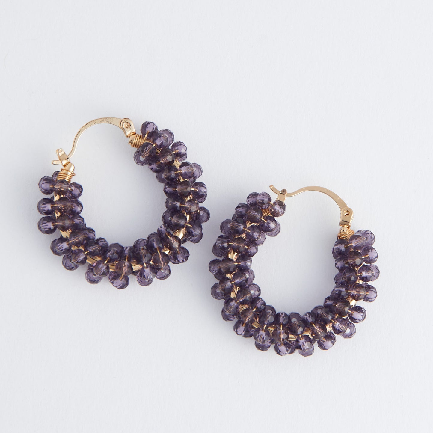Caden Wrapped Beaded Hoop Earrings