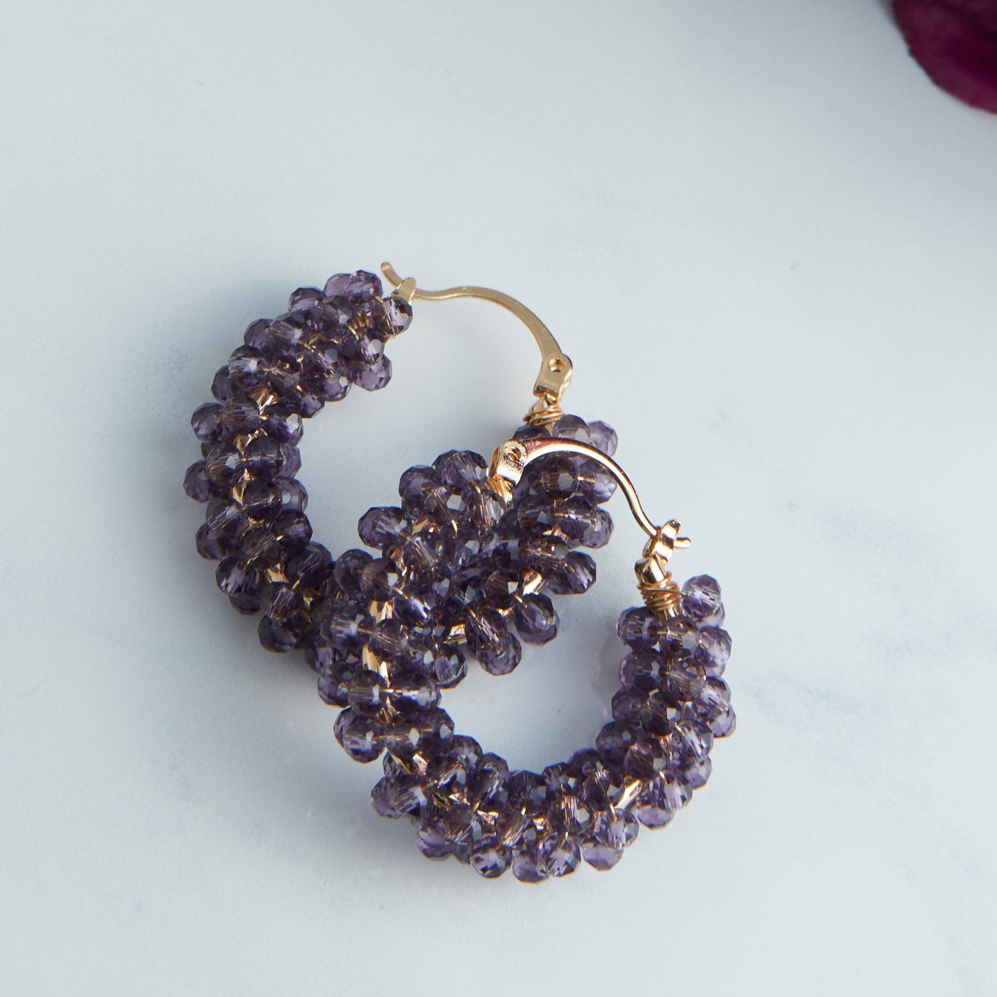 Caden Wrapped Beaded Hoop Earrings