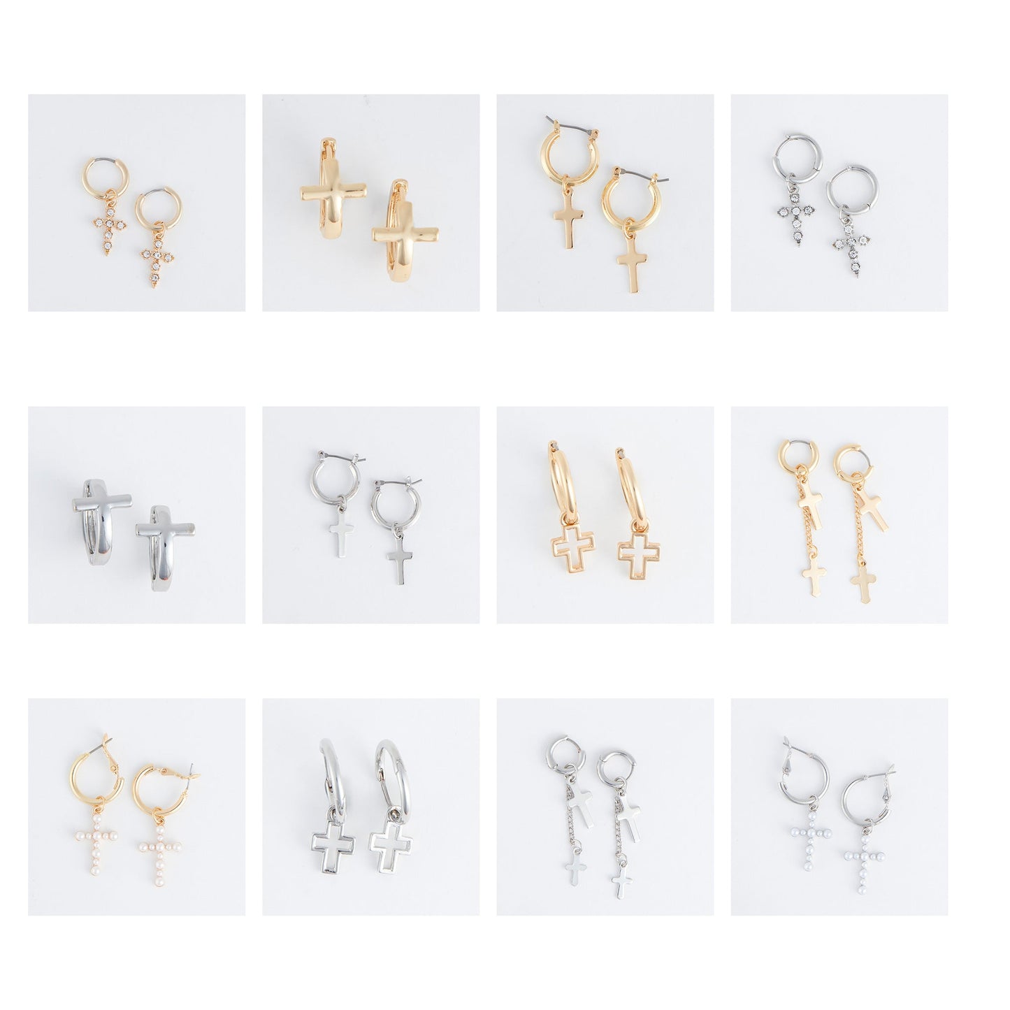 24 Piece Cera Cross Earring Assortment