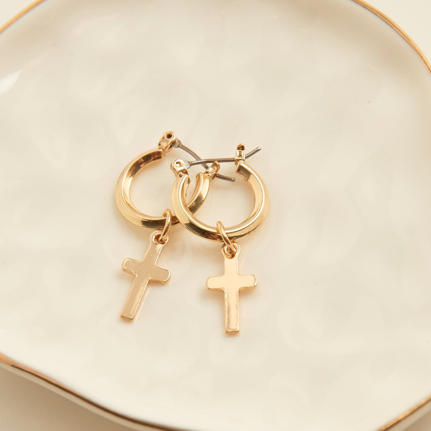 Cera Cross Charm Earrings