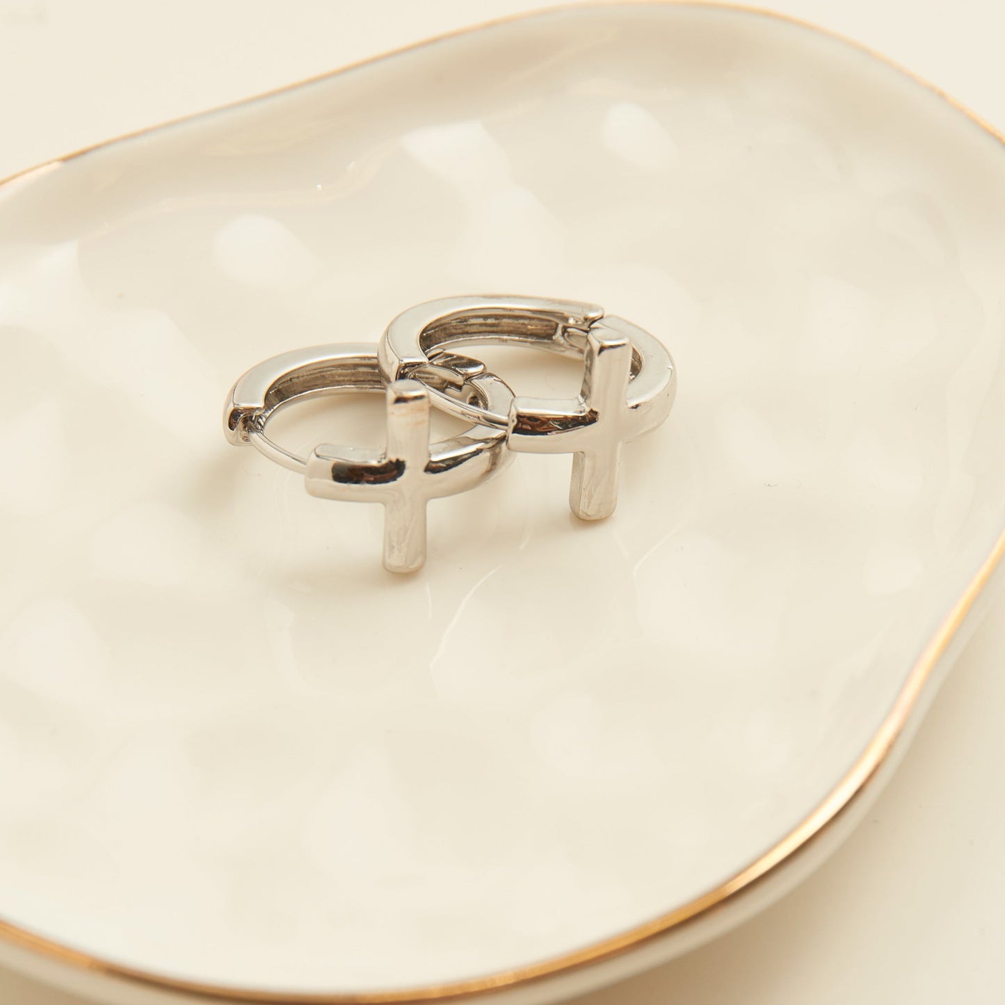 Cera Cross Hoop Earrings