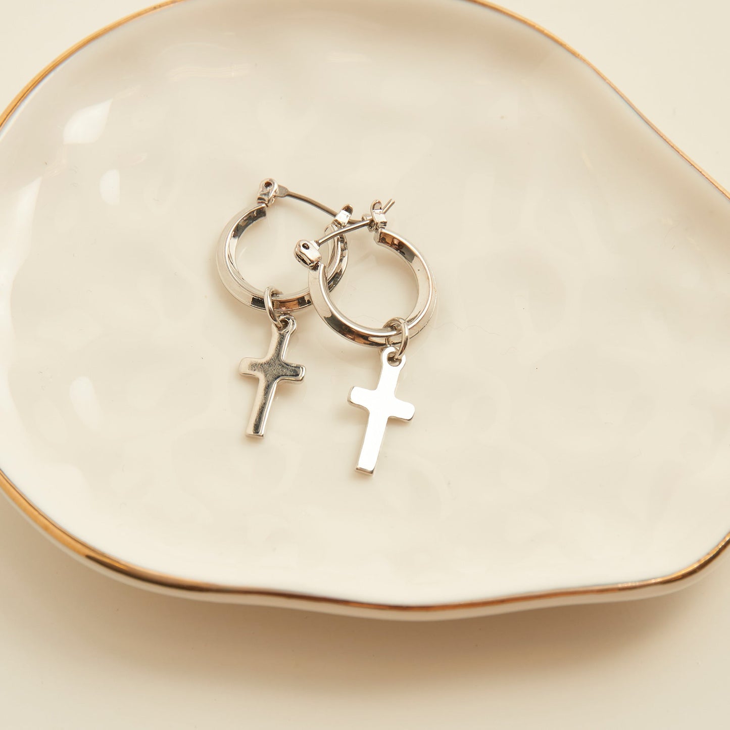 Cera Cross Charm Earrings