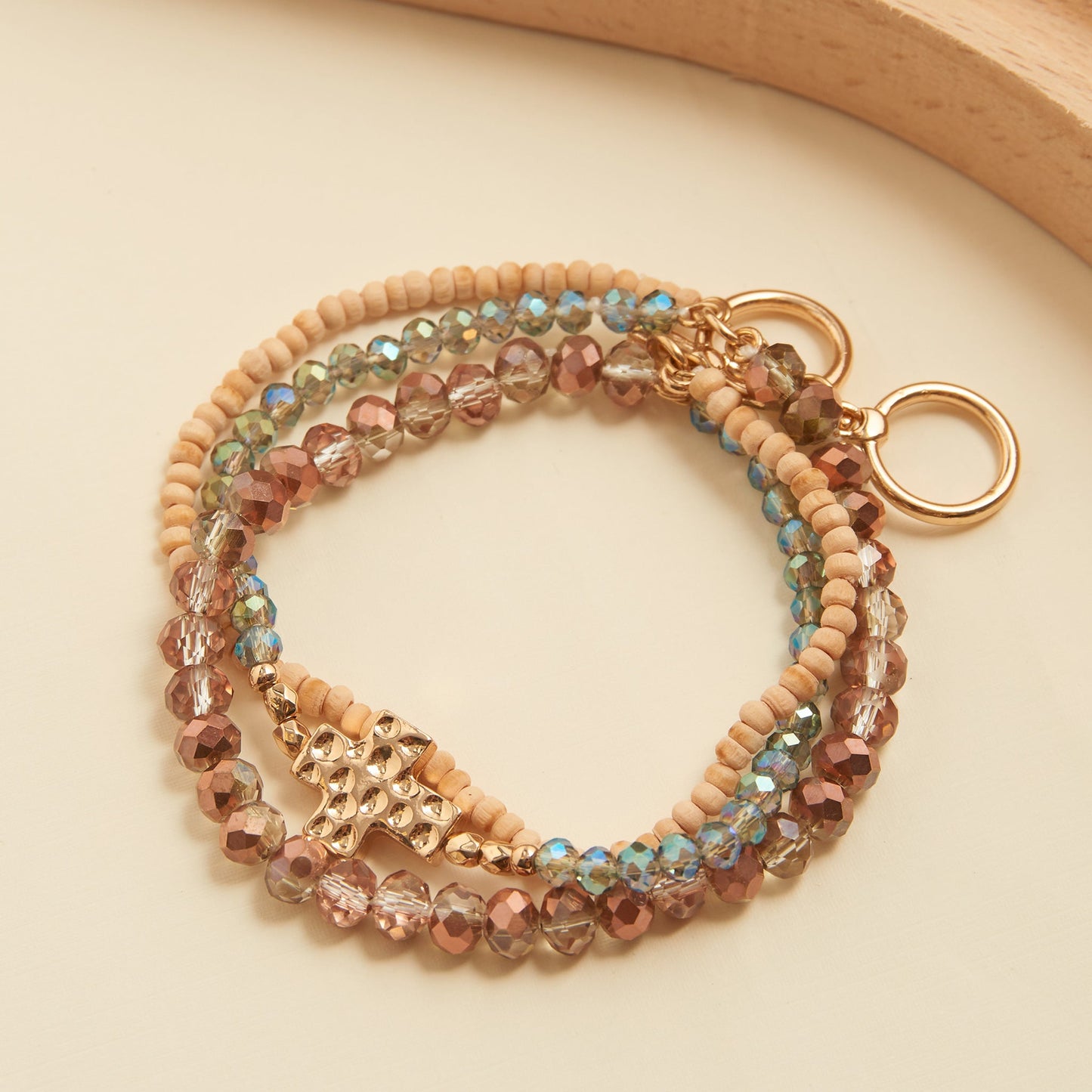 Estee Multi Row Cross Toggle Bracelet