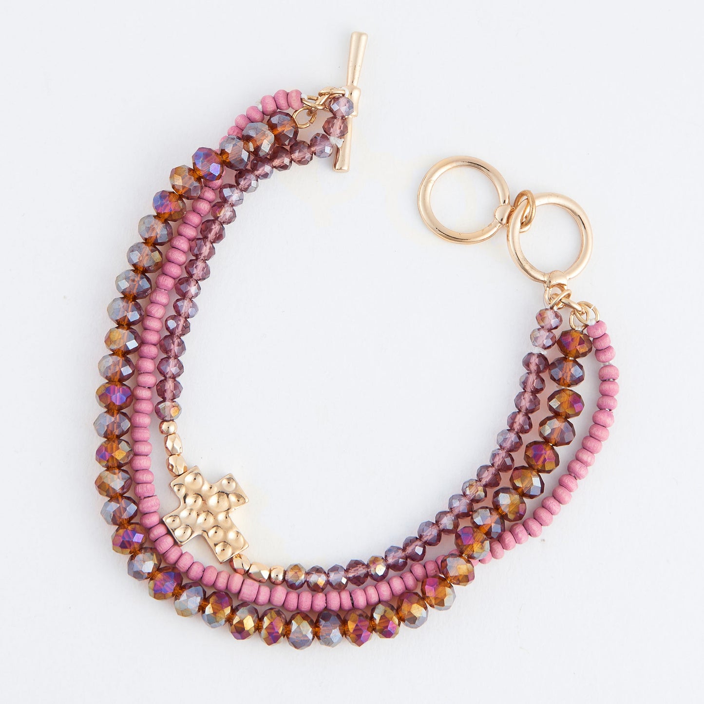 Estee Multi Row Cross Toggle Bracelet