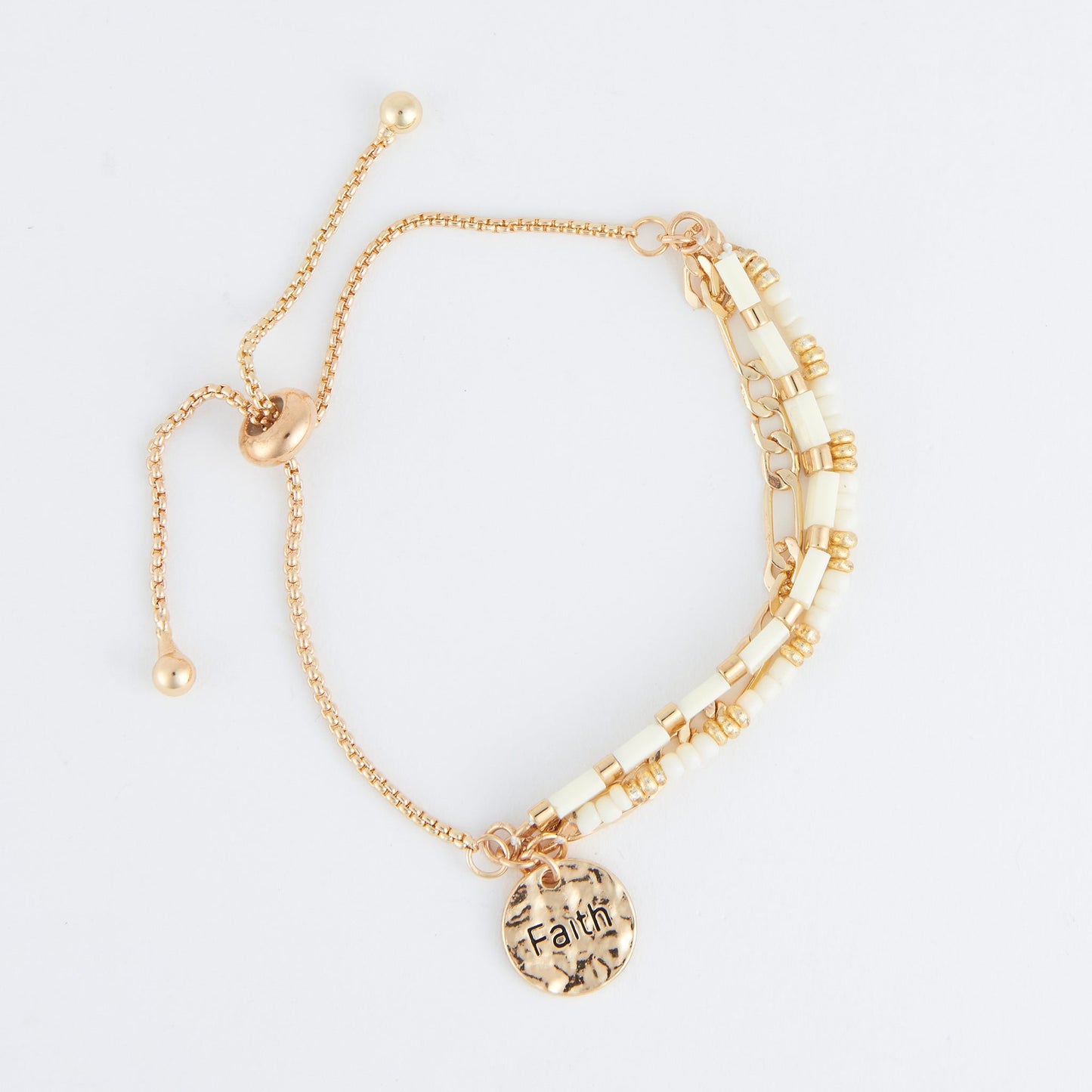 Lovisa Faith Multi Row Tile Bolo Bracelet