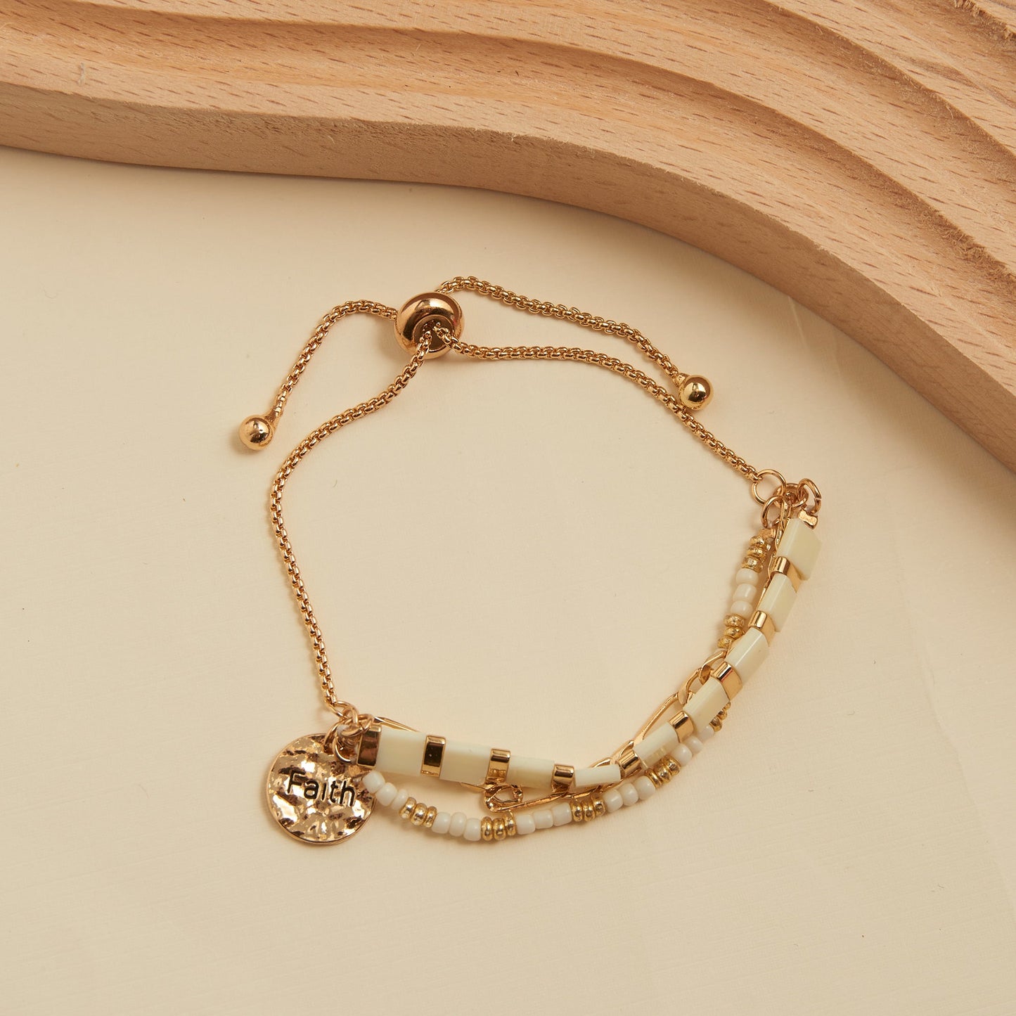 Lovisa Faith Multi Row Tile Bolo Bracelet