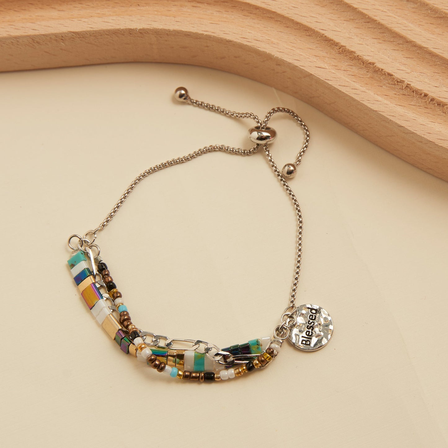 Lovisa Blessed Multi Row Tile Bolo Bracelet