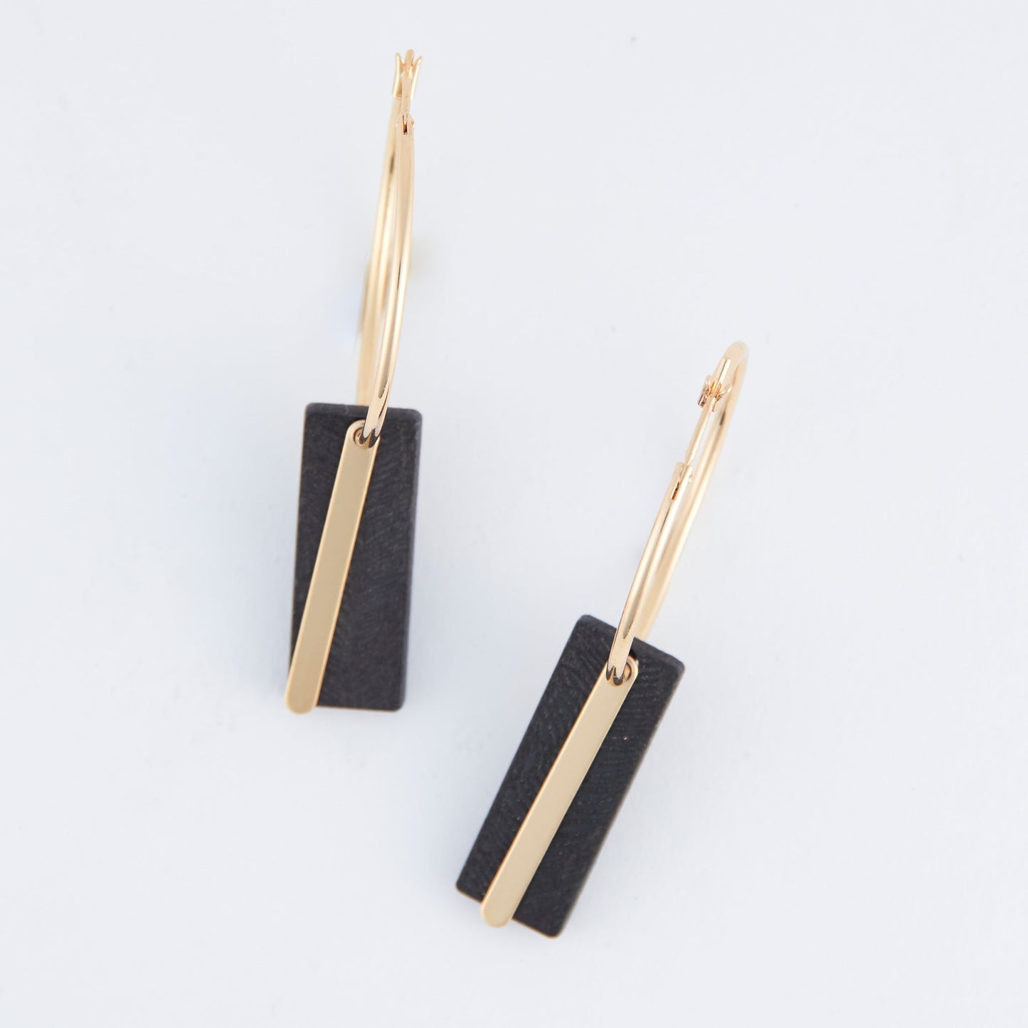 Jolie Wooden Bar Hoop Earrings