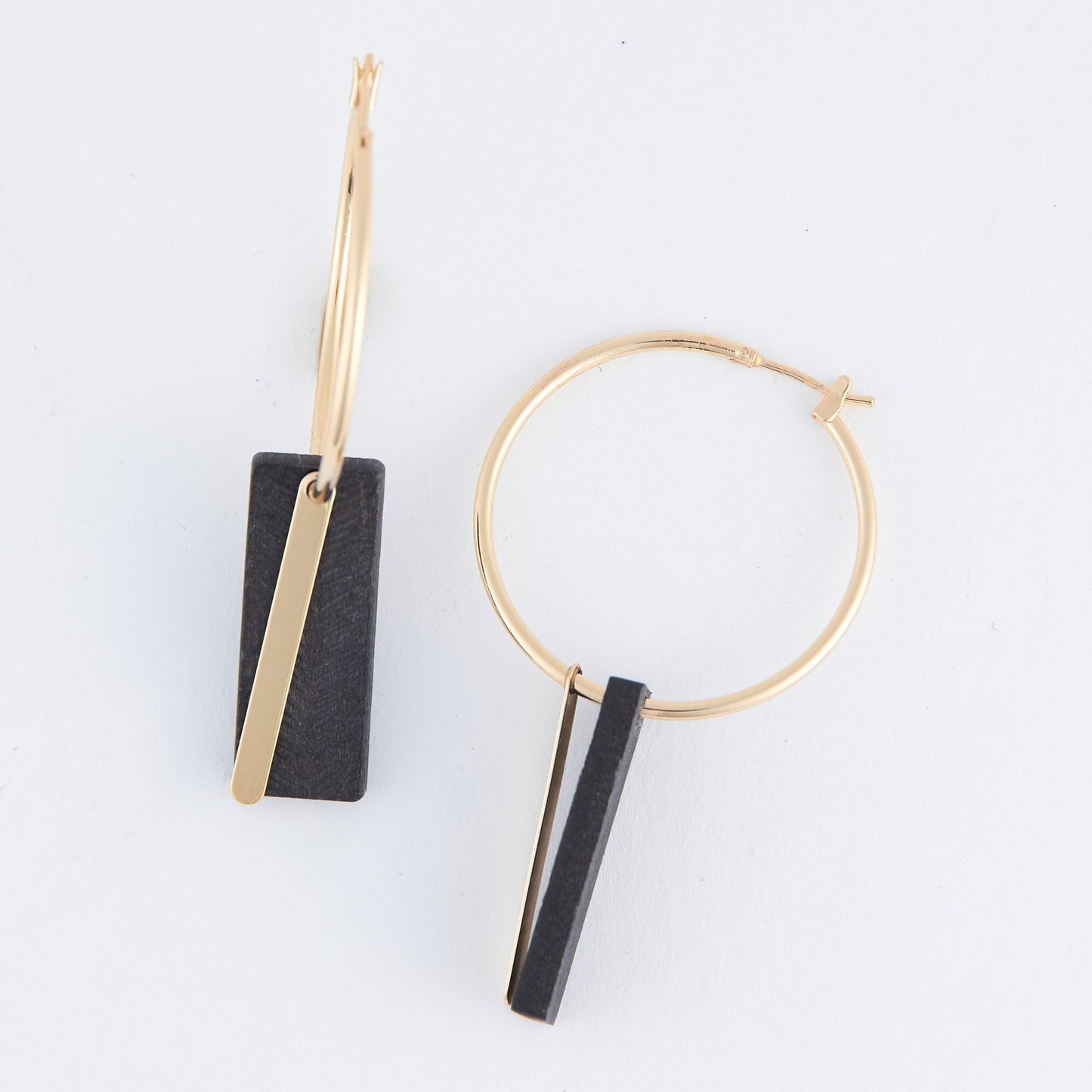 Jolie Wooden Bar Hoop Earrings