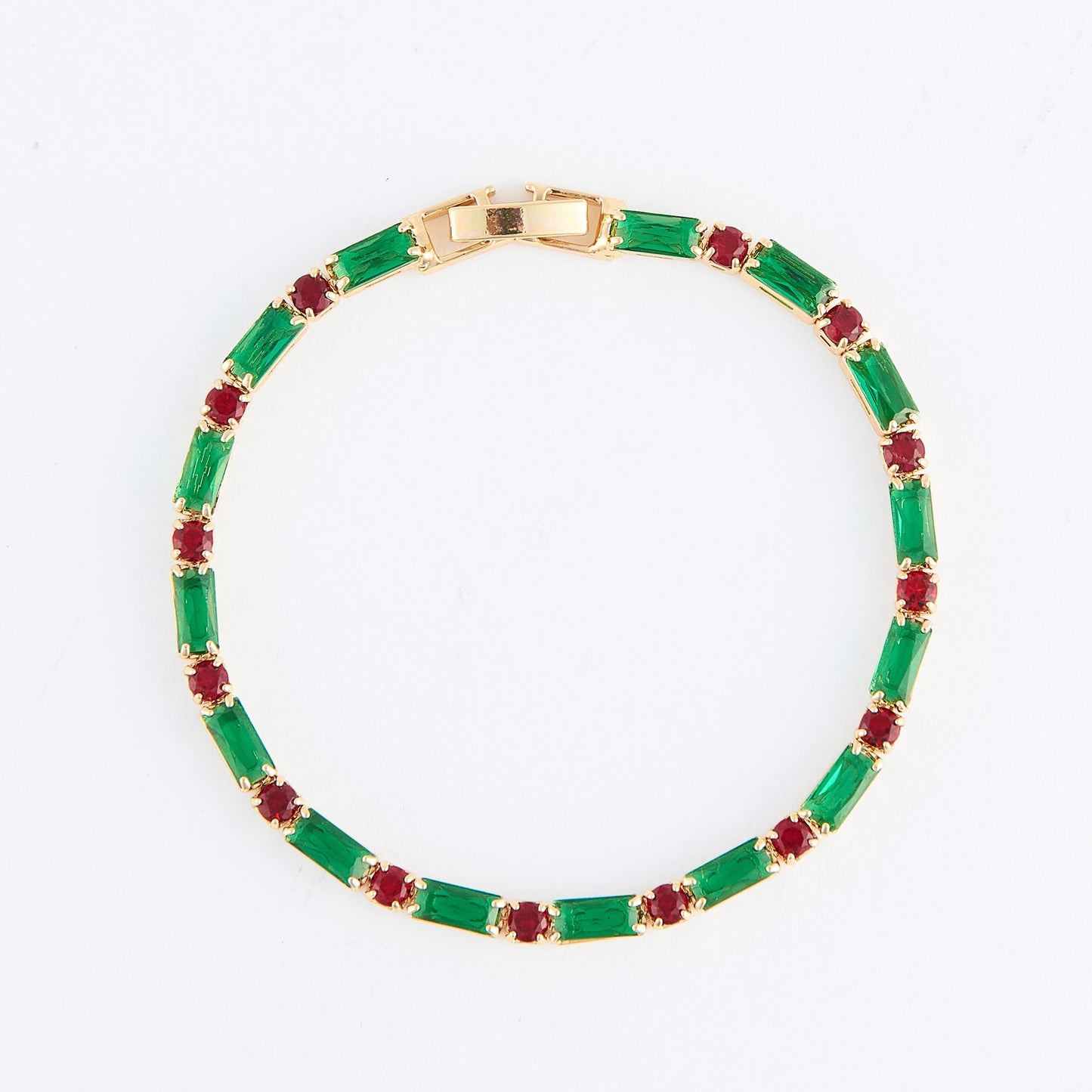 Stella Baguette and Round Gemstone Bracelet