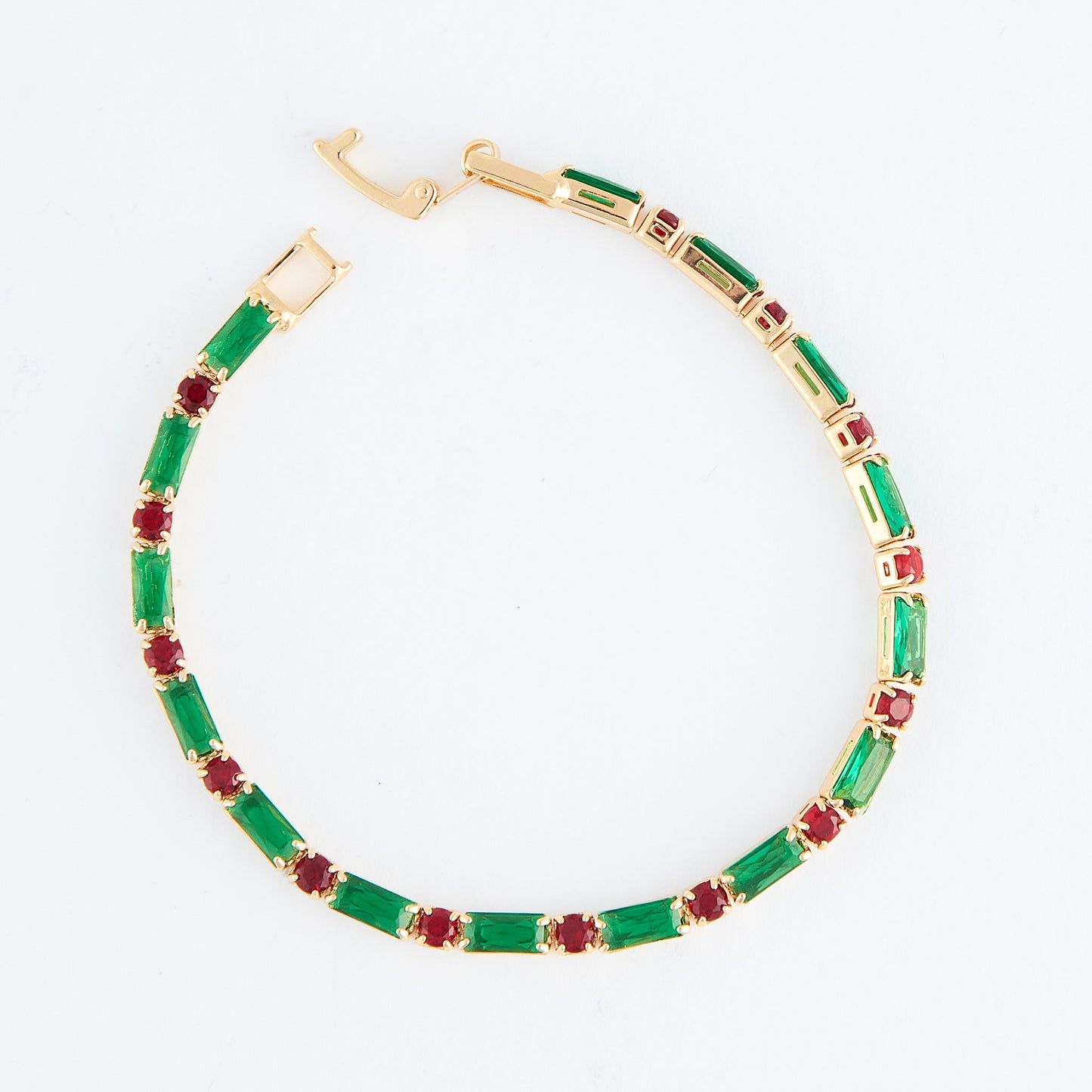 Stella Baguette and Round Gemstone Bracelet