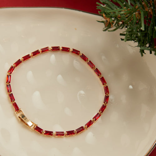 Stella Dainty Baguette Gemstone Bracelet