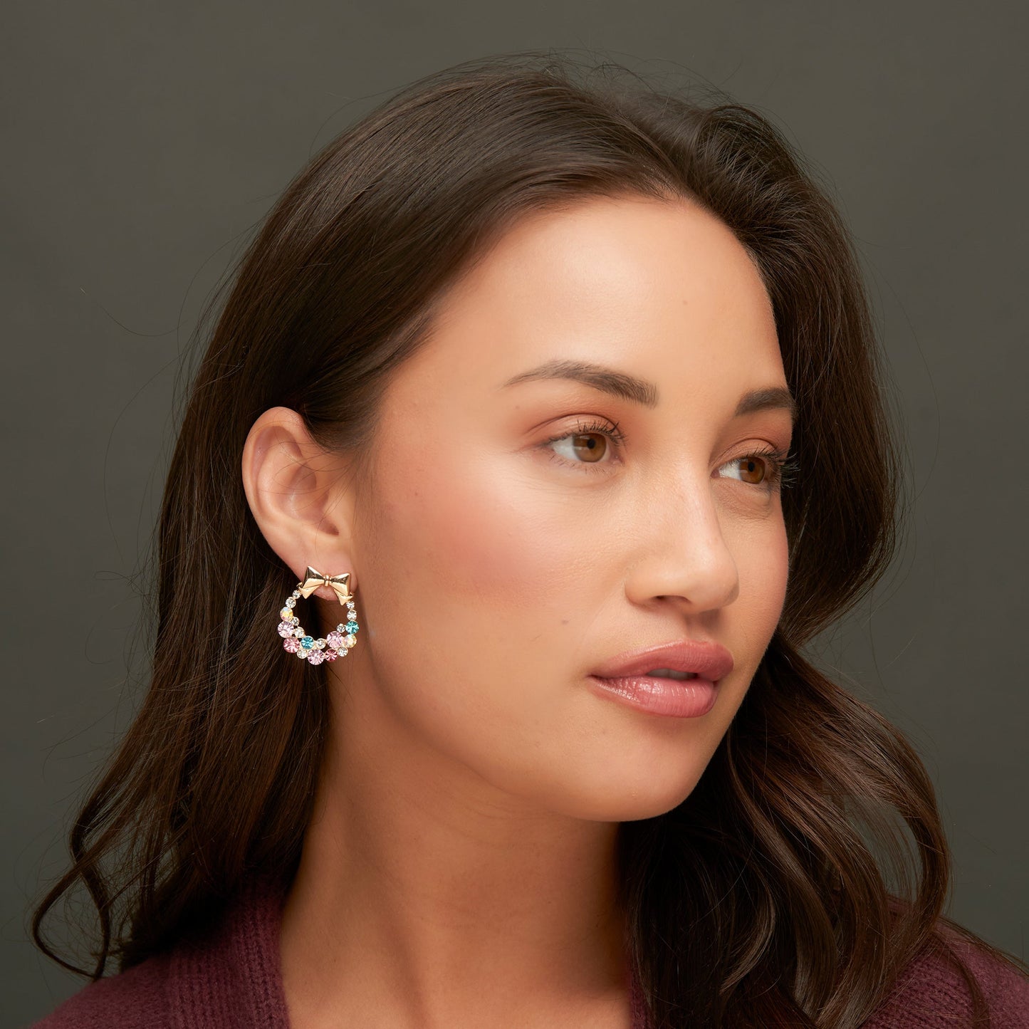 Holiday Pastel Wreath Earrings