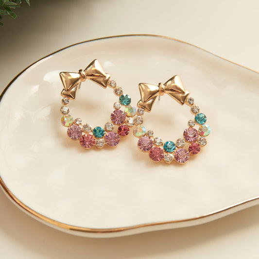 Holiday Pastel Wreath Earrings