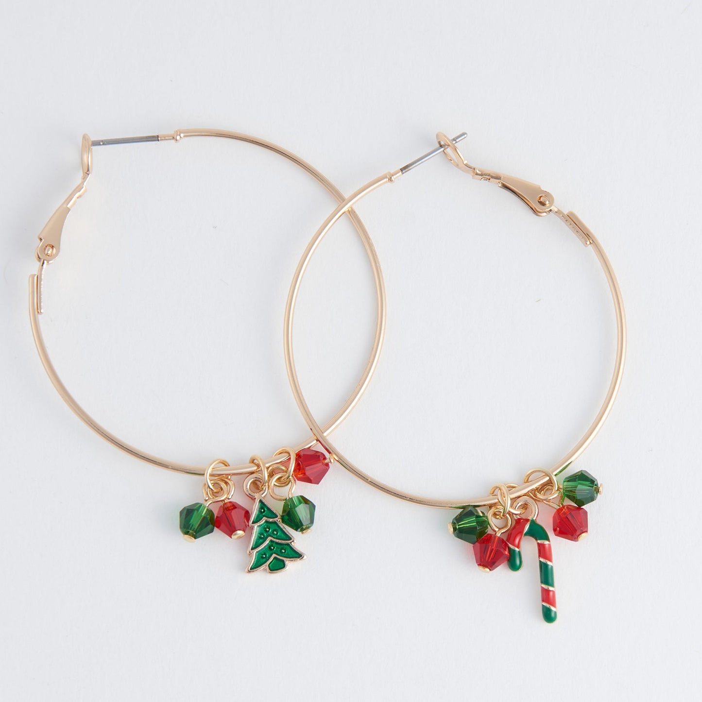 Holiday Dainty Charm Hoop Earrings
