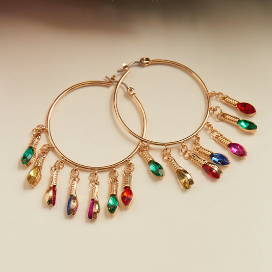 Holiday Lights Hoop Earrings